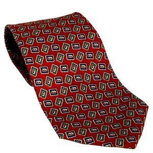 Christian Dior Monsienur Vintage Formal Silk Tie Collectors Item Red Teal Purple